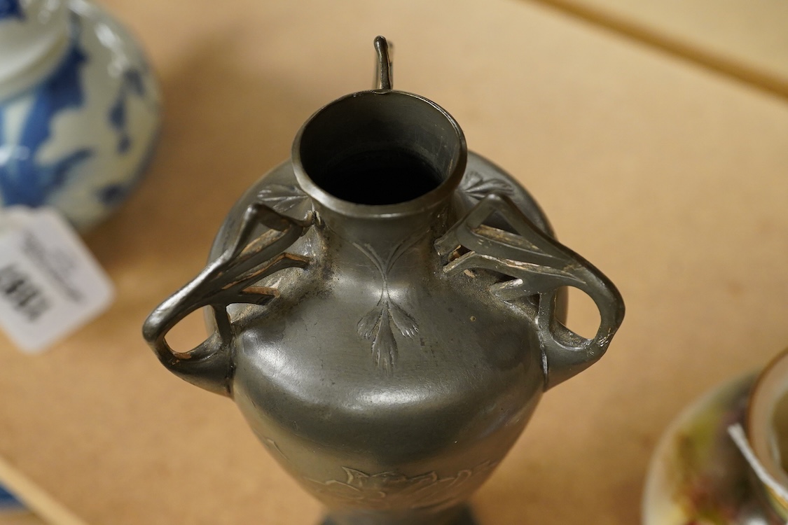 Orivit, an Art Nouveau pewter vase, numbered 2183, 18cm high